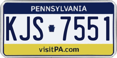 PA license plate KJS7551
