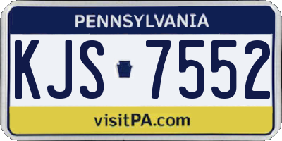 PA license plate KJS7552
