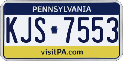 PA license plate KJS7553