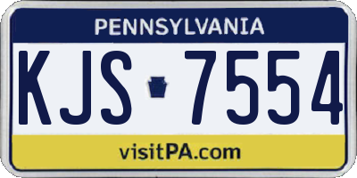 PA license plate KJS7554