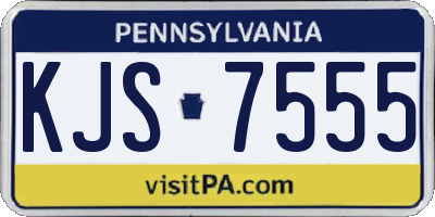 PA license plate KJS7555