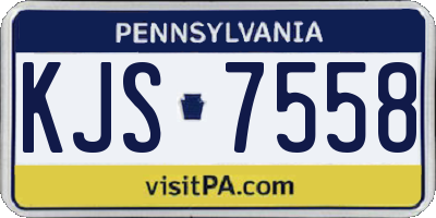 PA license plate KJS7558