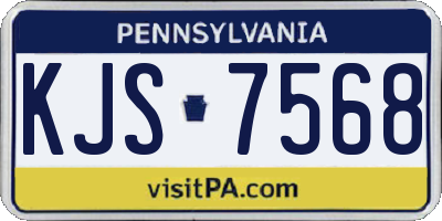 PA license plate KJS7568
