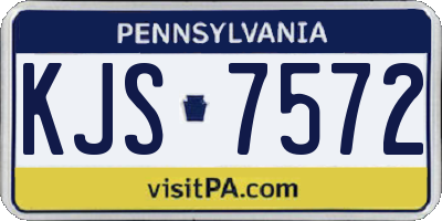 PA license plate KJS7572