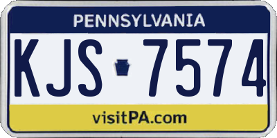 PA license plate KJS7574