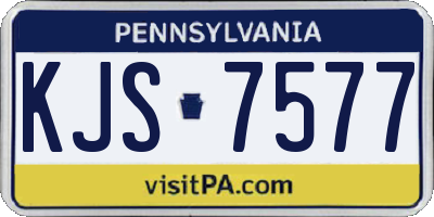 PA license plate KJS7577
