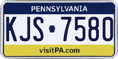 PA license plate KJS7580