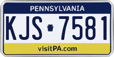 PA license plate KJS7581