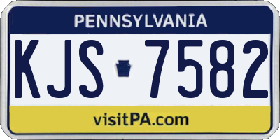 PA license plate KJS7582