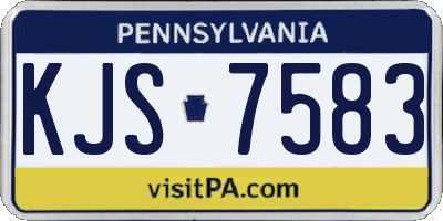 PA license plate KJS7583