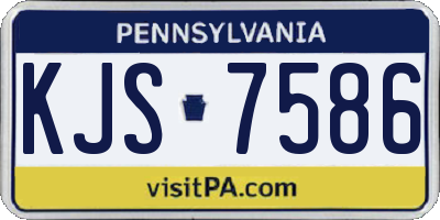 PA license plate KJS7586