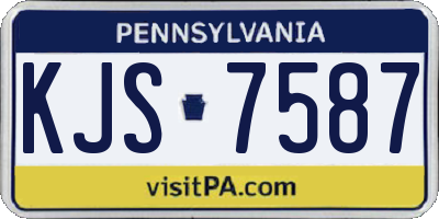 PA license plate KJS7587