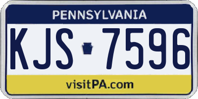 PA license plate KJS7596