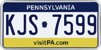 PA license plate KJS7599