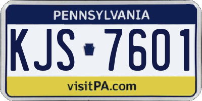 PA license plate KJS7601