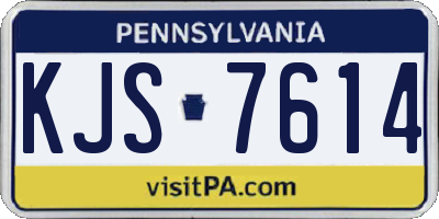 PA license plate KJS7614