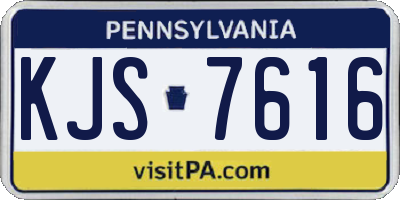 PA license plate KJS7616