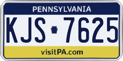 PA license plate KJS7625