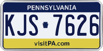 PA license plate KJS7626