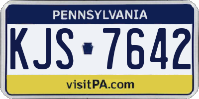 PA license plate KJS7642