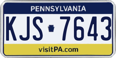 PA license plate KJS7643