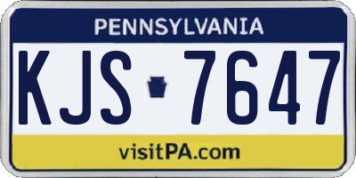 PA license plate KJS7647