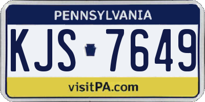 PA license plate KJS7649