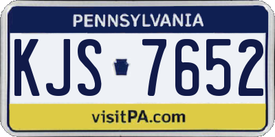 PA license plate KJS7652