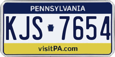 PA license plate KJS7654