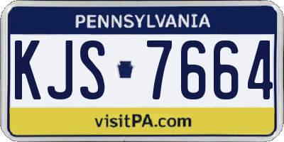 PA license plate KJS7664