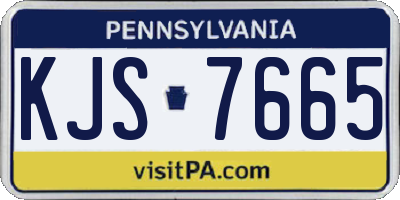 PA license plate KJS7665