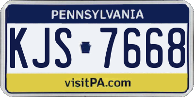 PA license plate KJS7668