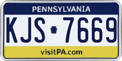 PA license plate KJS7669