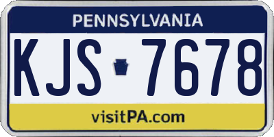 PA license plate KJS7678