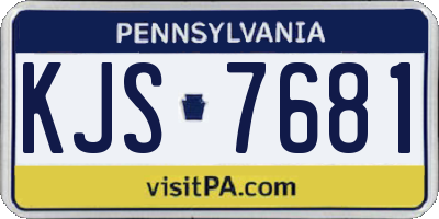PA license plate KJS7681