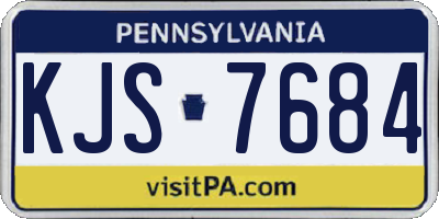 PA license plate KJS7684