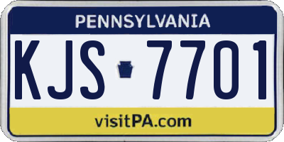PA license plate KJS7701