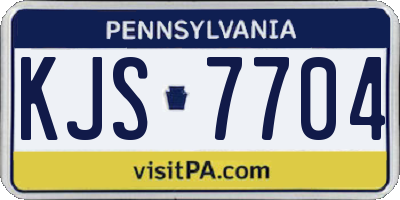 PA license plate KJS7704