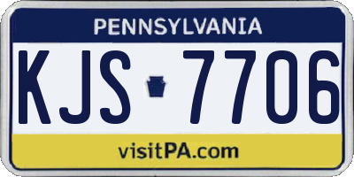PA license plate KJS7706