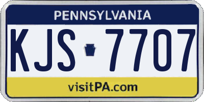 PA license plate KJS7707