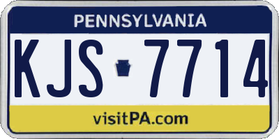 PA license plate KJS7714