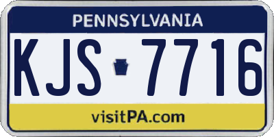 PA license plate KJS7716