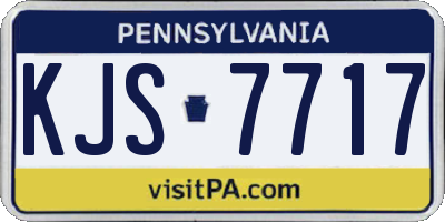 PA license plate KJS7717