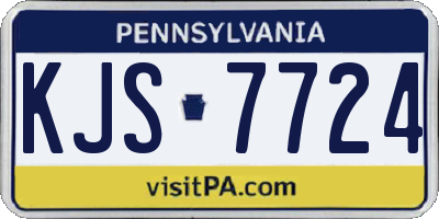 PA license plate KJS7724