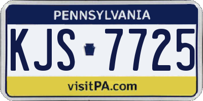 PA license plate KJS7725