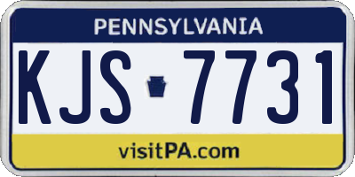 PA license plate KJS7731