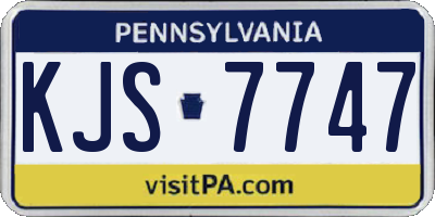 PA license plate KJS7747
