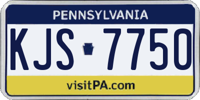 PA license plate KJS7750