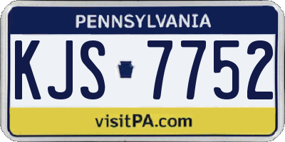 PA license plate KJS7752