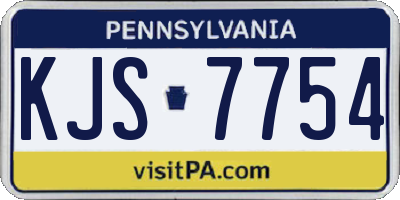 PA license plate KJS7754